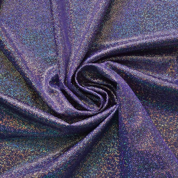 Ткань трикотаж Лазер голограмма дріб т/бузок, фото 1