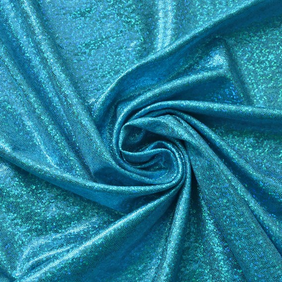 Ткань трикотаж Лазер голограмма дріб т/блакитний, фото 1 Ткань трикотаж Лазер голограмма дріб т/блакитний, фото 1