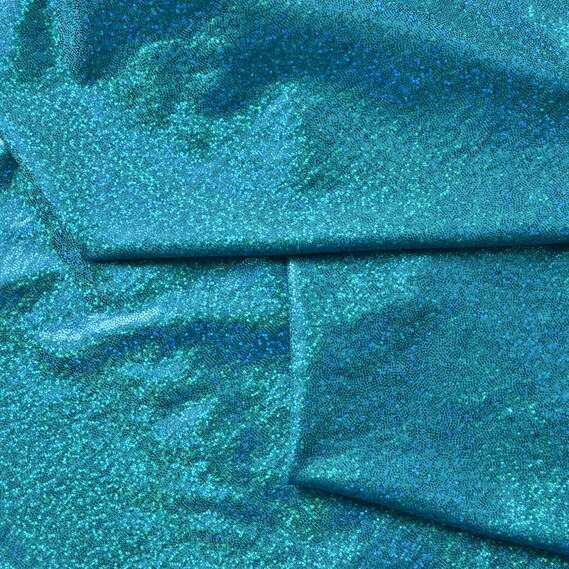 Ткань трикотаж Лазер голограмма дріб т/блакитний, фото 2 Ткань трикотаж Лазер голограмма дріб т/блакитний, фото 2