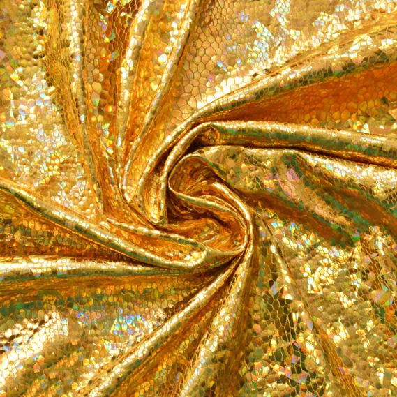 Тканина трикотаж Лазер голограма велик.золото, фото 1 Тканина трикотаж Лазер голограма велик.золото, фото 1