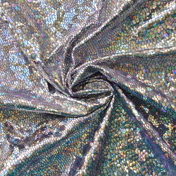 Тканина трикотаж Лазер голограма велик.т/бузок, фото 1