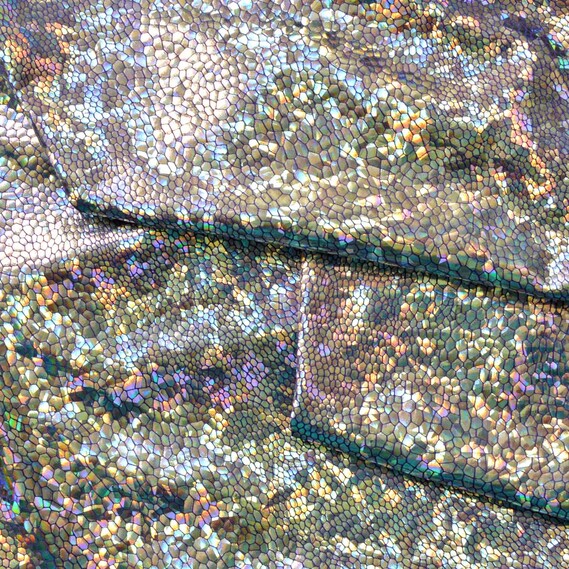 Тканина трикотаж Лазер голограма велик.т/бузок, фото 2