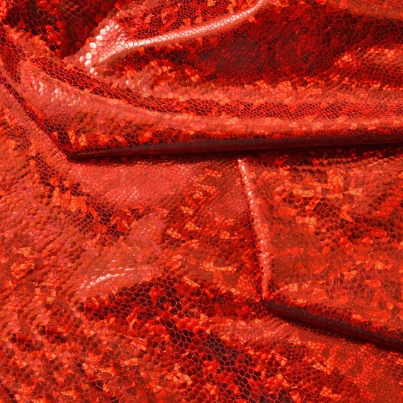 Тканина трикотаж Лазер голограма велик.багряний, фото 2