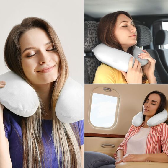 Подушка рогалик для подорожей MEMORY FOAM IDEIA 30х40 см з ефектом пам`яті, меморі, з наволочкою на блискавці, фото 3 Подушка рогалик для подорожей MEMORY FOAM IDEIA 30х40 см з ефектом пам`яті, меморі, з наволочкою на блискавці, фото 3