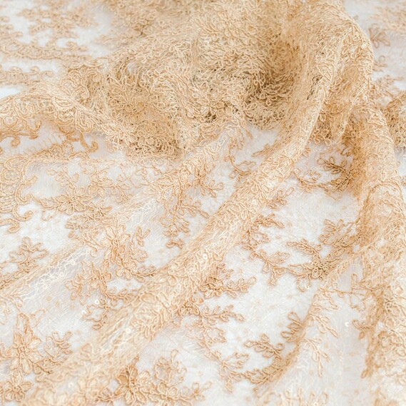 Ткань гіпюр Красотка беж, фото 1 Ткань гіпюр Красотка беж, фото 1