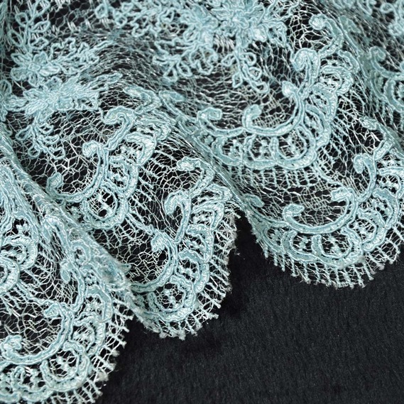 Ткань гіпюр Красотка темна м’ята , фото 2