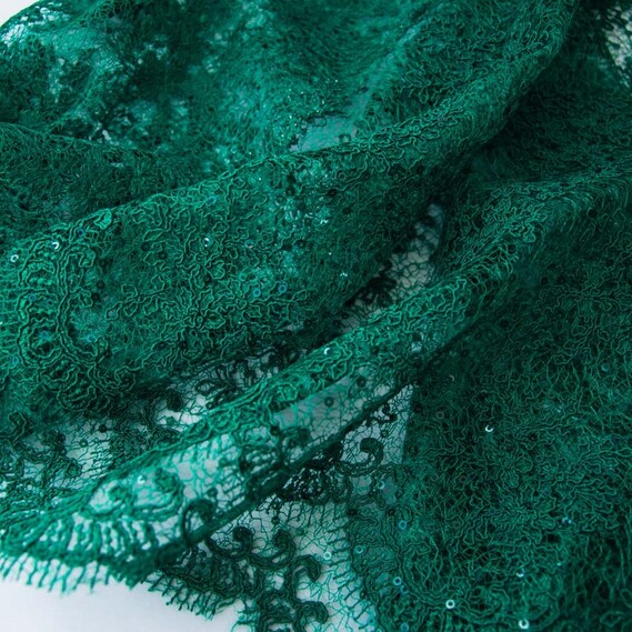 Тканина гіпюр Красуня смарагд, фото 2 Тканина гіпюр Красуня смарагд, фото 2