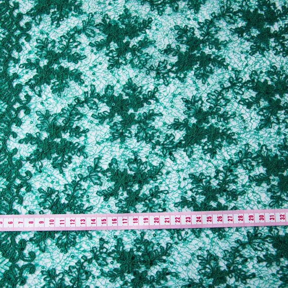 Тканина гіпюр Красуня смарагд, фото 3 Тканина гіпюр Красуня смарагд, фото 3