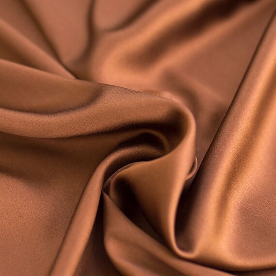Тканина атлас шовк Armani натуральний шоколад, фото 1