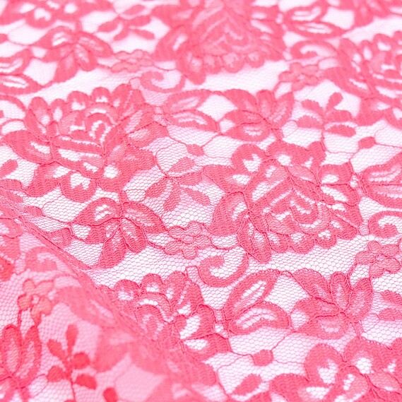 Тканина гіпюр Madlen корал, фото 1