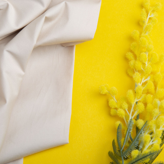 Тканина поплін бавовна 124 гр/м2 беж, фото 3