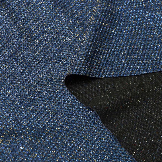 Трикотаж блиск сітка т/синій, фото 3