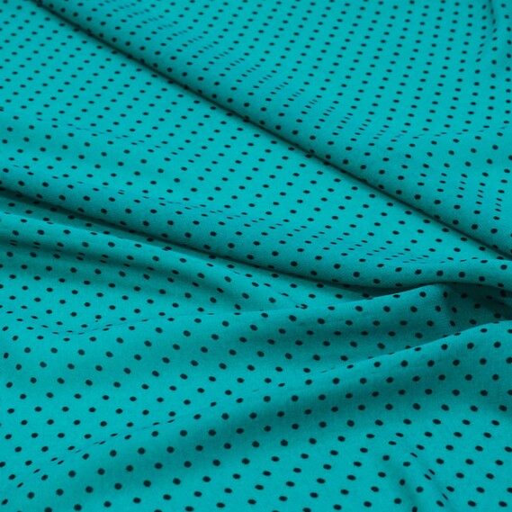 Шифон софт Горох дрібний бірюза, фото 1 Шифон софт Горох дрібний бірюза, фото 1