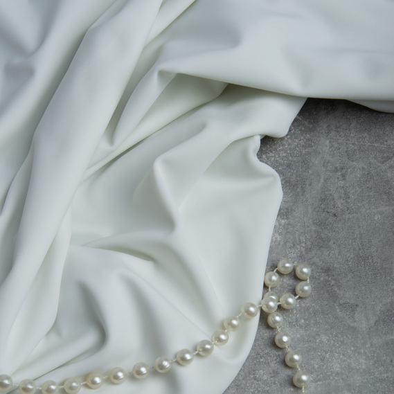 Ткань трикотаж Бифлекс матовый 194 гр/м2, эластичная для купальников, леггинсов, спортивной одежды V-2 (1002) білий, фото 3