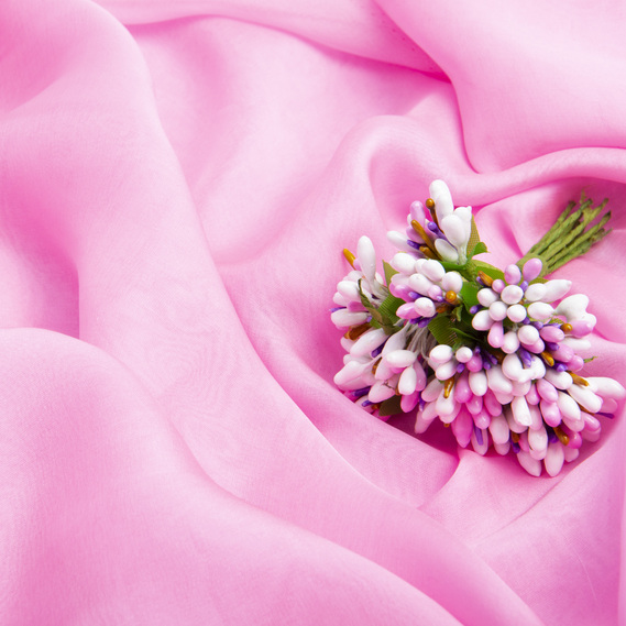 Natural Silk Chiffon Fabric рожевий , фото 3