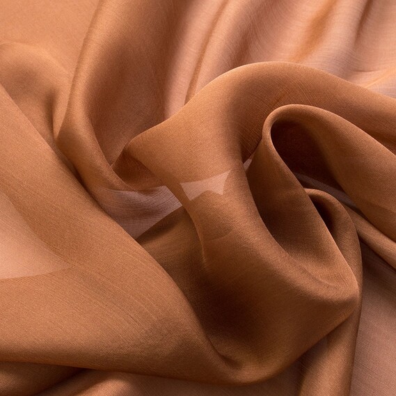 Тканина шифон шовк натуральний т/беж, фото 1