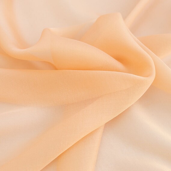 Тканина шифон шовк натуральний абрикос, фото 1