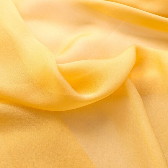 Natural Silk Chiffon Fabric жовте золото, фото 1 Natural Silk Chiffon Fabric жовте золото, фото 1