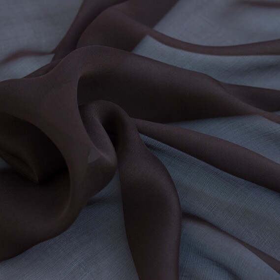 Natural Silk Chiffon Fabric шоколад, фото 1