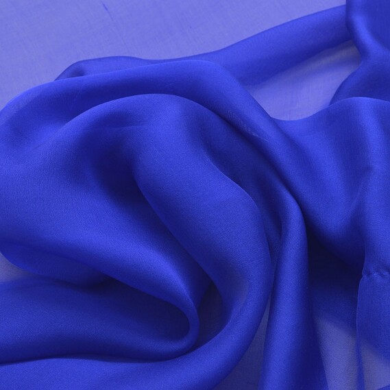 Natural Silk Chiffon Fabric електрик, фото 1 Natural Silk Chiffon Fabric електрик, фото 1