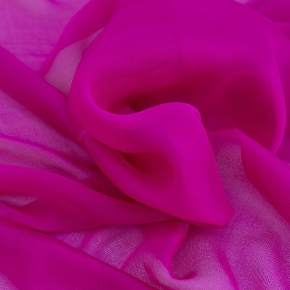 Тканина шифон шовк натуральний фуксія, фото 1