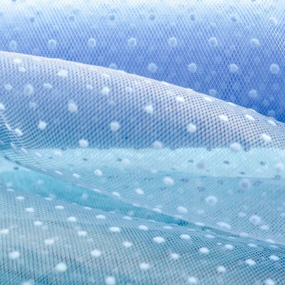 Фатин блакитний горошок, фото 1