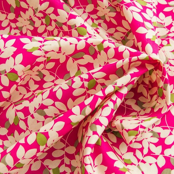 The fabric is poplin wadded листя малина, Флора, фото 1