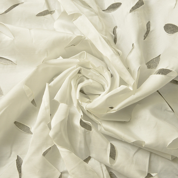 Ткань тюль портьерный однотонный Leaves, шторная ткань, ткань для штор, шторы, портьеры, гардины, ткань гардинная V-103 молоко, фото 1 Ткань тюль портьерный однотонный Leaves, шторная ткань, ткань для штор, шторы, портьеры, гардины, ткань гардинная V-103 молоко, фото 1