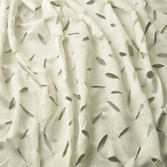 Ткань тюль портьерный однотонный Leaves, шторная ткань, ткань для штор, шторы, портьеры, гардины, ткань гардинная V-103 молоко, фото 2 Ткань тюль портьерный однотонный Leaves, шторная ткань, ткань для штор, шторы, портьеры, гардины, ткань гардинная V-103 молоко, фото 2