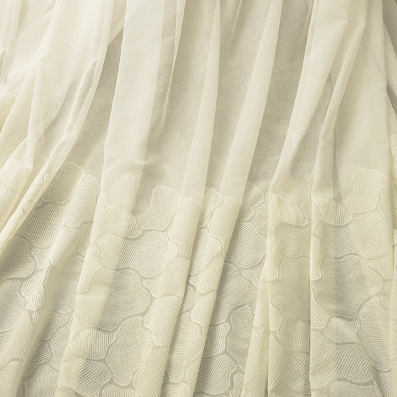 Тюль батист з вишивкою Монпасьє V-C1 крем, фото 1