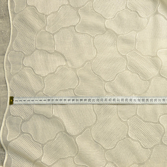 Тюль батист з вишивкою Монпасьє V-C1 крем, фото 3