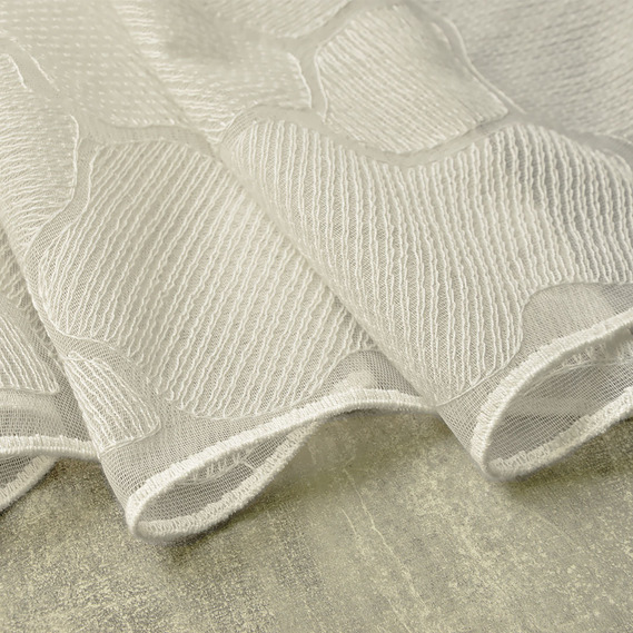 Тюль батист з вишивкою Монпасьє V-B1 молоко, фото 2 Тюль батист з вишивкою Монпасьє V-B1 молоко, фото 2