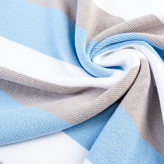 Плед в`язаний та шапочка смуга ТM PAPAELLA 70х90 см блакитний , фото 6 Плед в`язаний та шапочка смуга ТM PAPAELLA 70х90 см блакитний , фото 6