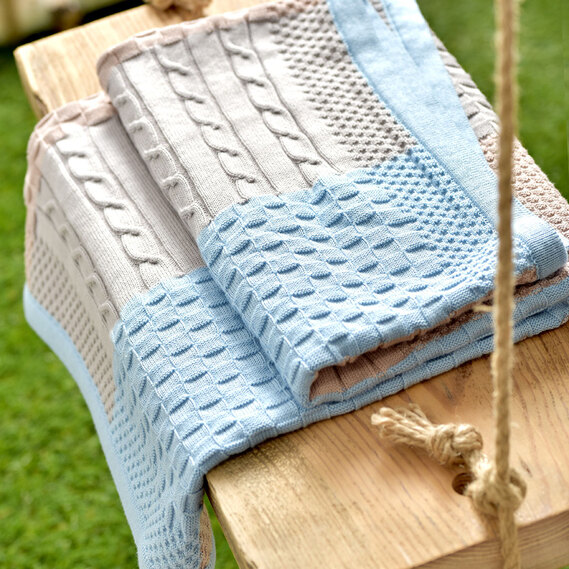 Plaid knitted with a hat patchwork TM PAPAELLA 70x90 cm блакитний , фото 3 Plaid knitted with a hat patchwork TM PAPAELLA 70x90 cm блакитний , фото 3