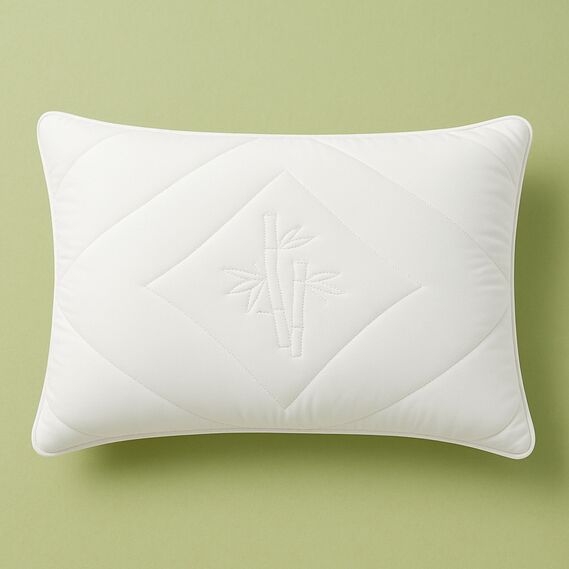 Подушка бамбукова Bamboo IDEIA 50х70 см антиалергенна, бамбукове волокно, два чохли на блискавці, з регулюванням висоти, фото 1