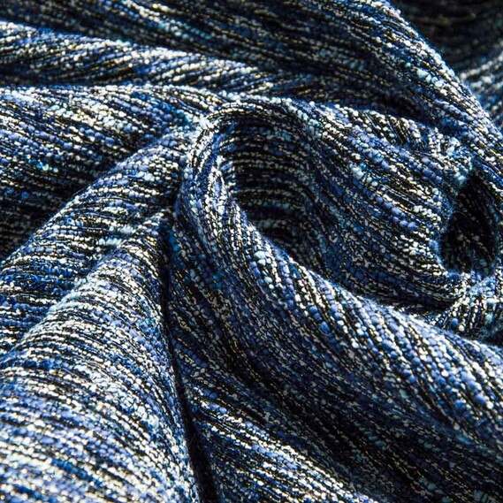 Тканина пальтова Chanel V-4/2 син/блак/чорна, фото 1