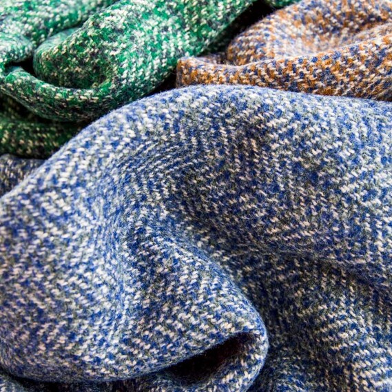 Тканина пальтова Haringbon, 150 см V-1/3 зелена, фото 3