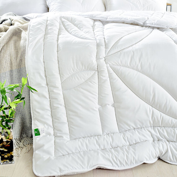 Ковдра всесезонна Bamboo бамбукова IDEIA 175х210 см, натуральна тканина, антиалергенна, наповнювач бамбук, фото 8