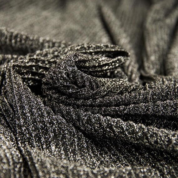 Сетка гофре с металликом V-1/1 чорна, фото 1