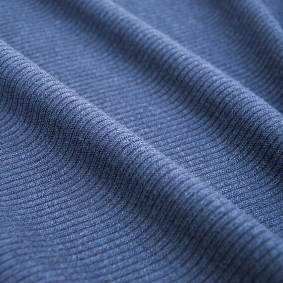 Ткань трикотаж Меланж полоса V-4 т/синій, фото 2
