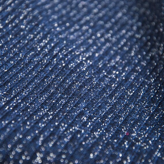 Ткань трикотаж Полоса с металликом V-1/5 т/синій, фото 2