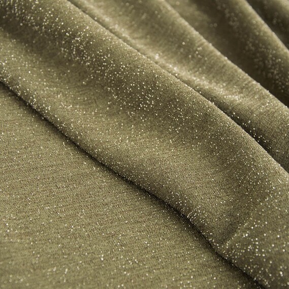 Тканина трикотаж Мона з металіком V-8 хакі, фото 1