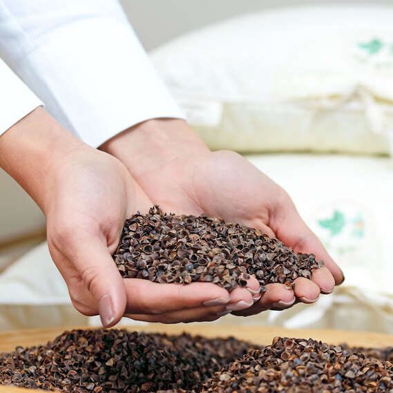 Подушка ортопедична IDEIA Aromavita 40х60 з гречаною лузгою, гречане лушпиння, гречиха, з гречкою, з гречаним лушпинням та саше з травами, фото 3