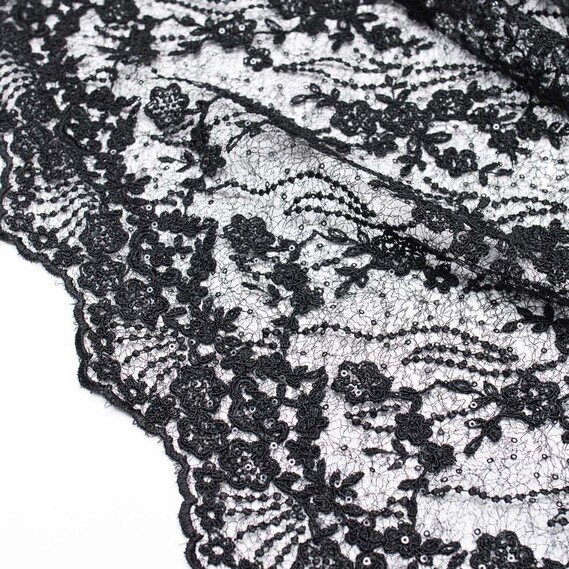 Гипюр Премьера чорний, фото 2