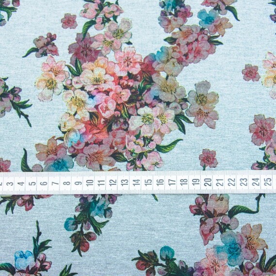 Трикотаж Яблуневий цвіт сірий, фото 2