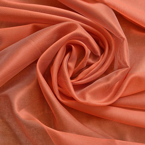 Тюль сітка однотонний Діско V-108 корал, фото 1 Тюль сітка однотонний Діско V-108 корал, фото 1