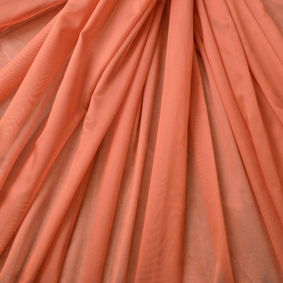 Тюль сітка однотонний Діско V-108 корал, фото 2 Тюль сітка однотонний Діско V-108 корал, фото 2