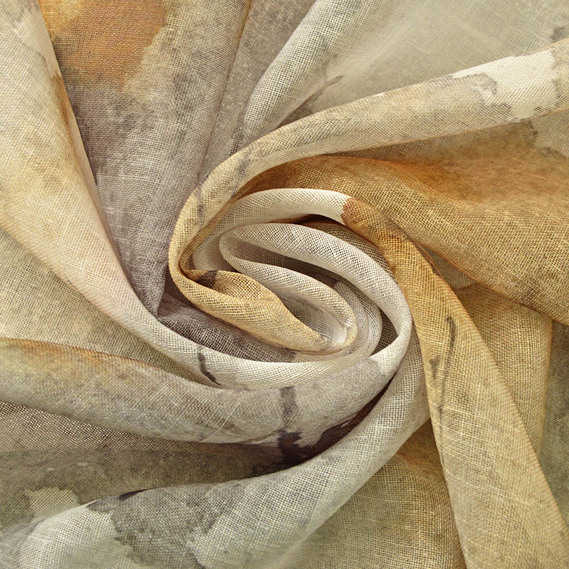 Тюль батист набивний Гуаш V-03B олива, фото 2 Тюль батист набивний Гуаш V-03B олива, фото 2