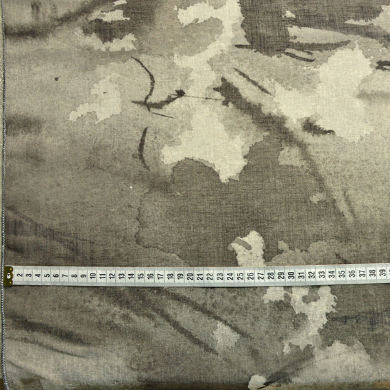 Тюль батист набивной Гуаш V-05B сіра, фото 3 Тюль батист набивной Гуаш V-05B сіра, фото 3