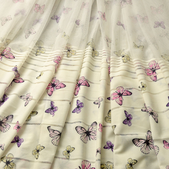 Тюль фатин набивной Butterfly, фото 1